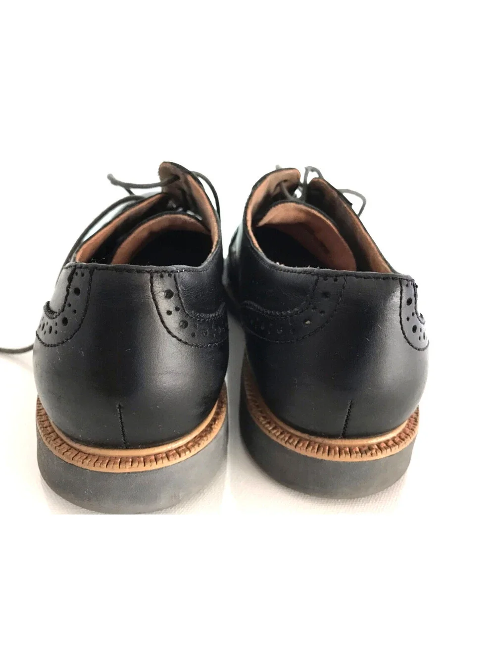 COLE HAAN Grand OS Mens Size 9.5 M Black Leather Wingtip Oxford Dress Shoes